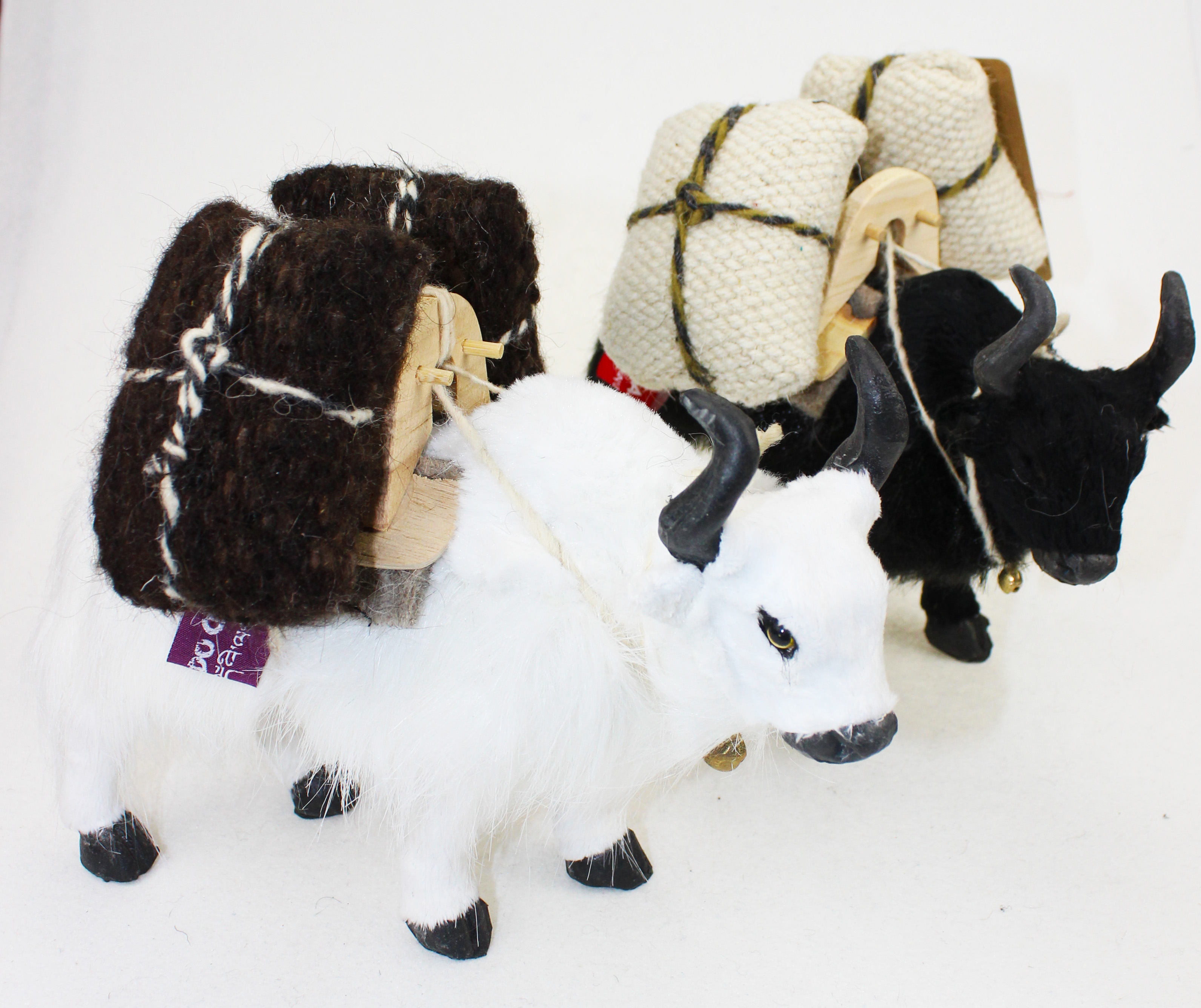 Qinghai Ando Artisanal -Z20 Saddle Yak-Small (black and white) yak with sadle and bagsS