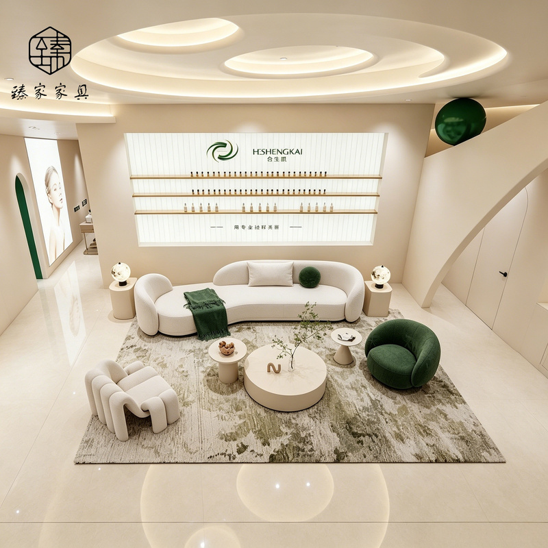 Modern Minimalist Hotel Lobby Clubhouse Reception Area Curved Sofa Cream-Style Beauty Salon Model Room Living Room Sofa Modern Minimalist Hotel Lobby Clubhouse Reception Area Curved Sofa Cream-Style Beauty Salon Model Room Living Room Sofa