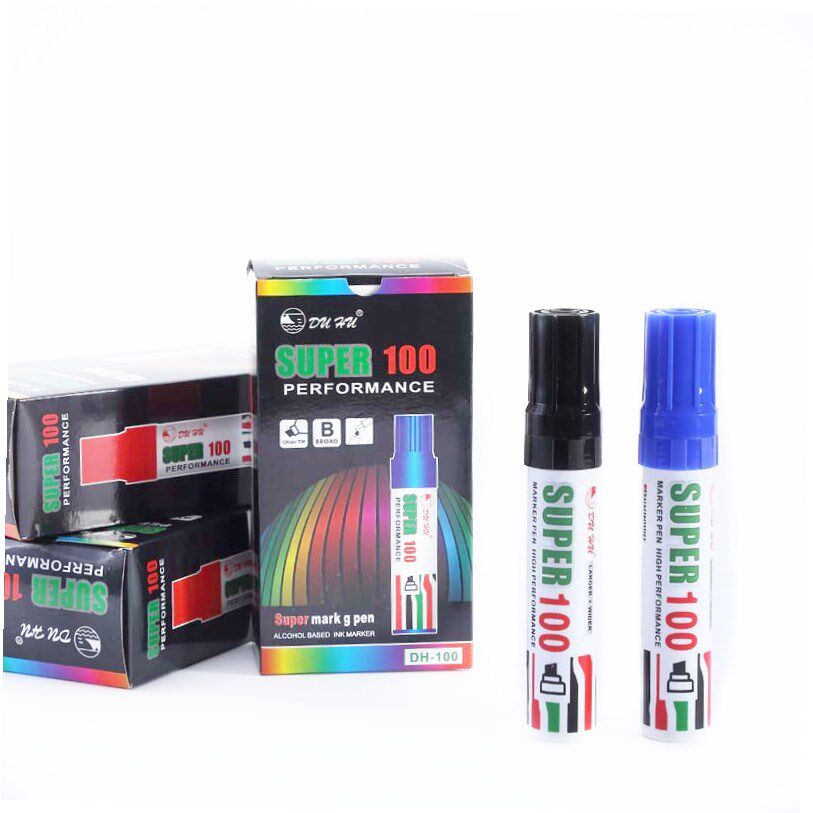 Oily Kiwi pen marker pen 100 number pen Thick rod square head logistics Kiwi pen can add marker ink