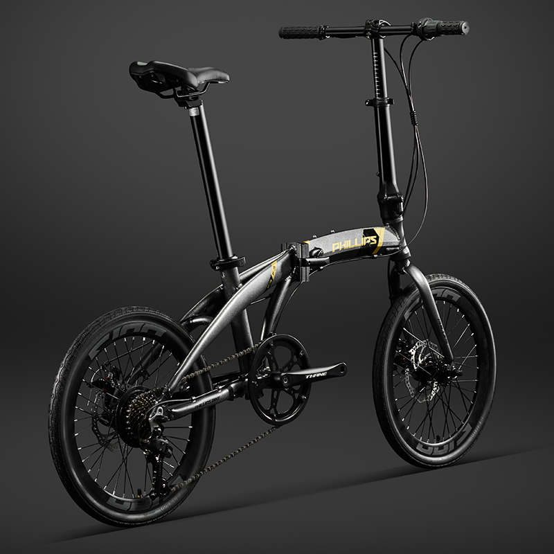 フィリップス折りたたみ自転車大人用超軽量ポータブル20インチ大人用スピード自転車男性と女性通勤用