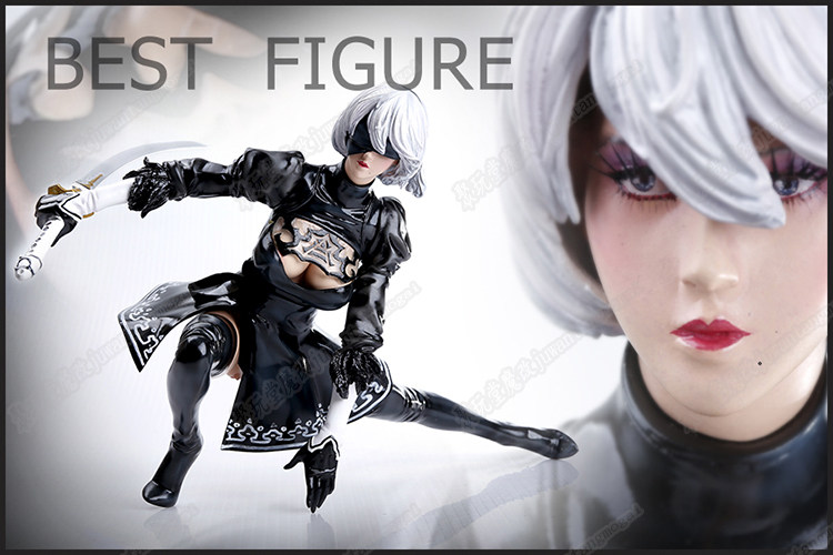 Juyantang animation magic change Neil mechanical Era 2B little sister 1 4 squatting game model statue doll