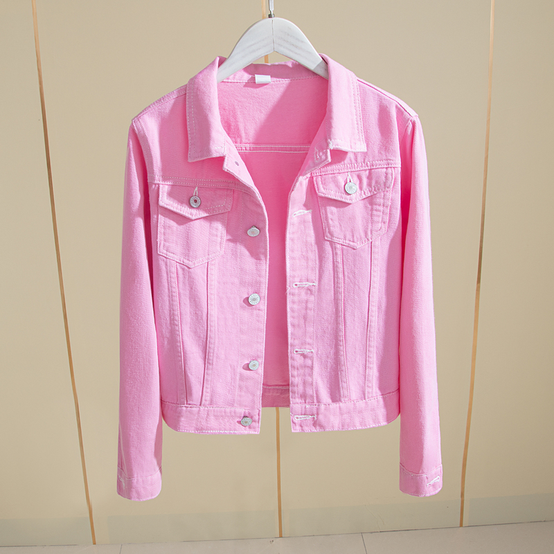 Pink Denim Jacket for Women 2026 Autumn New Style Petite Fashionable Sweet Short Top Casual Jacket Trendy Pink Denim Jacket for Women 2026 Autumn New Style Petite Fashionable Sweet Short Top Casual Jacket Trendy