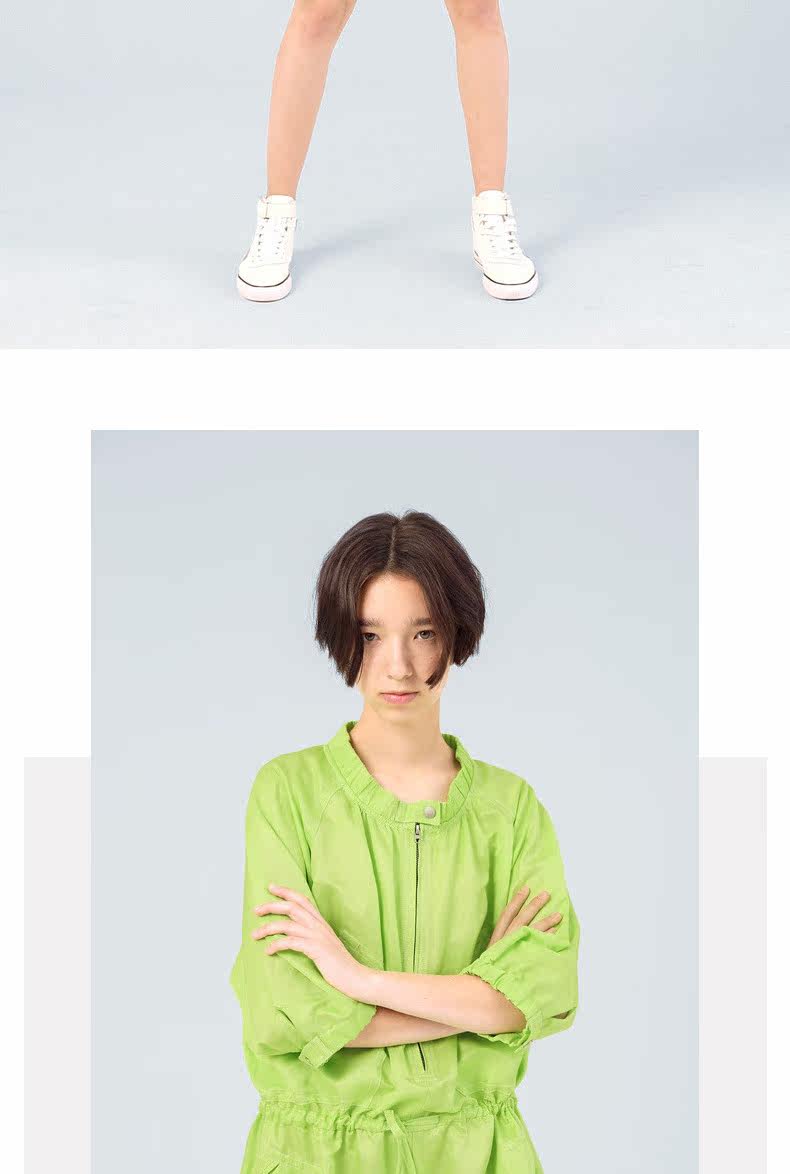 Боди/брюки 【商场同款】moveup幻走2020夏季新品 立领光泽拉链宽松连体裤女