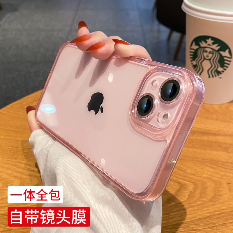 Comes with Lens Film Suitable for iPhone 16 Phone Case, Apple 17 Pro Max New 2025 Transparent Shell, 17 Pro Silicone Air Full-Cover, 14 Anti-Drop Full-Cover, High-End Feel, 13 Series Protective Case