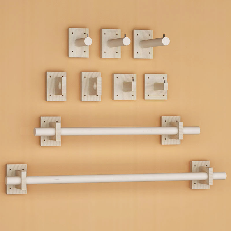 Clothing Store Solid Wood Positive Hanging Show Rack Retro Making Old Log Upper Wall Point Hanging Wall Wall-mounted Single Pole Hung Hanger