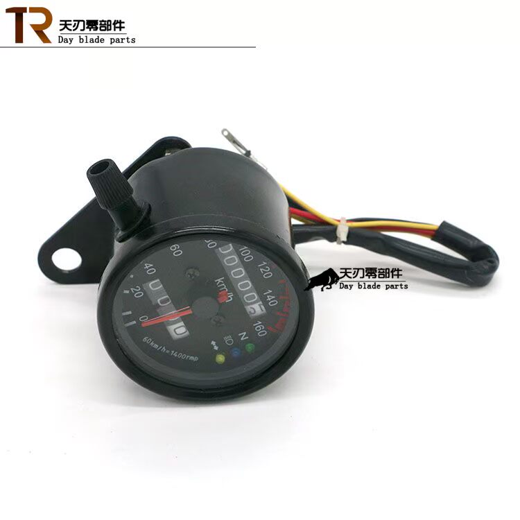Dụng cụ xe máy retro sửa đổi dụng cụ đo đường km bảng đèn LED hai màu đồng hồ / đôi công cụ tiết kiệm nhiên liệu dong ho dien tu xe wave