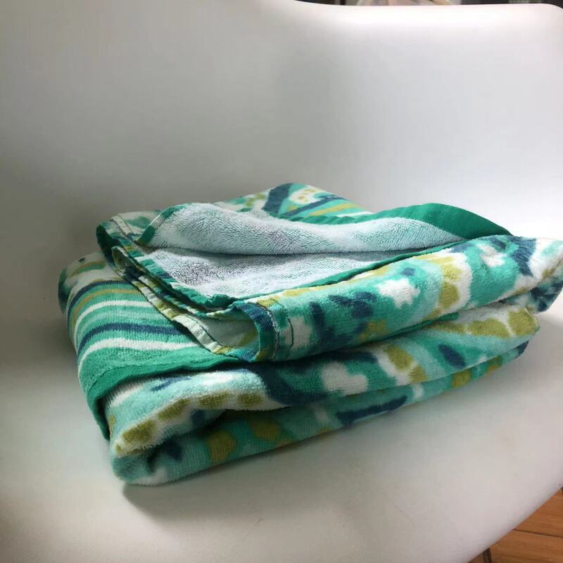 Foreign Trade Cotton Cut Velvet Printed Beach Towel Bath Towel Towel Quilt Tapestry Sofa Towel Quick-Drying Flower and Bird Soft 80X160