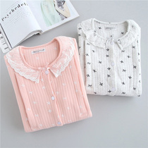 Maternal Pyjamas Fall Moon Subsuit Air Layer Feeding Clothing Pure Cotton Pregnant Woman Breastfeeding Winter Home Clothing Thickened Pyjamas