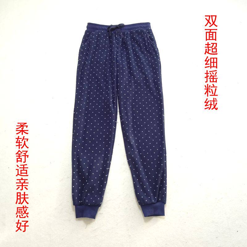 Rocket-duvet pajamas men and women simply handle wave-point little feet-pit lady grab pajamas pants