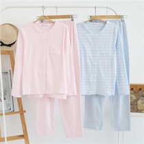 Lunar Subsuit Pure Cotton Pregnant Woman Sleepwear Spring Summer Postnatal Breastfeeding Clothing Spring Autumn Feeding with long sleeves