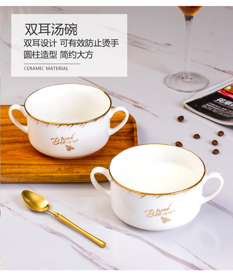 BeiYu bee 78 luxurious dishes suit household tableware up phnom penh jingdezhen bowl chopsticks bowl dish combination