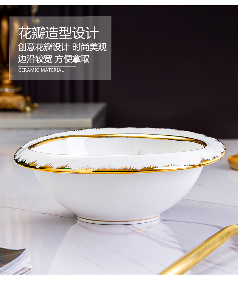 BeiYu bee European - style ipads China big bowl of household ceramic terms rainbow such use creative irregular malatang bowl of soup bowl