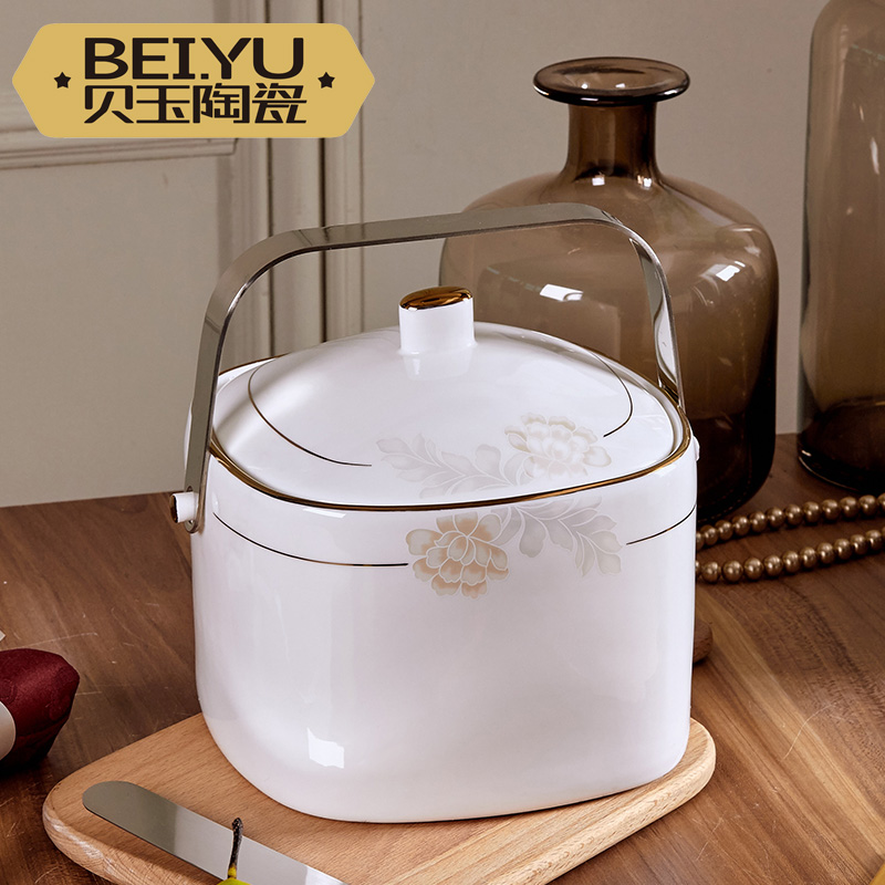 BeiYu tureen large household microwave oven mercifully rainbow such as bowl dish bowl with cover bowls basin of jingdezhen ceramic soup pot