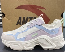 Anta womens rabbit shoes 2022 autumn new leather surface breathable trend inner heightening sports casual shoes 122238887