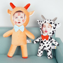 Dairy doll custom live-action photos of the year of the ox mascot custom-made face doll pillow Tanabata gift for girls