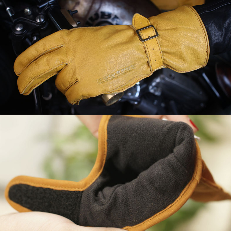 uglybros harewinter riding gloves calf leather plus suede lengthened autumn and winter warm windproof locomotive gloves