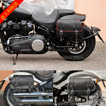 Harley 18 years later soft-tailed fat fat boy commander Heuer Luwei Street tycoon big side bag saddle bag cowhide waterproof