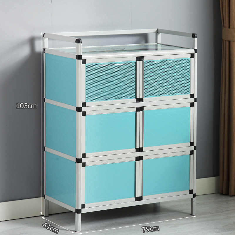 Stainless Steel Bowl Tray Cabinet Kitchen Home Overall Cupboard Placing Cabinet Storage Multifunction Storage Cabinet Aluminum Alloy Simple Hearth