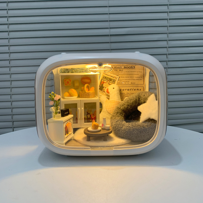 Ob11 Dollhouse Display Box 1/12 Scale Space Capsule Furniture Ornaments Japanese-Style Villa Cabin Scene Bjd Storage Box Cabinet