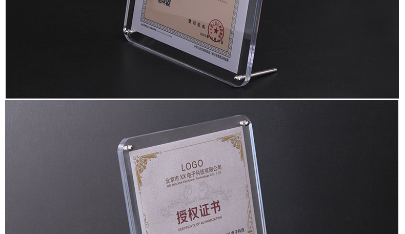 Khung ảnh pha lê acrylic tròn Khung plexiglass Đặt 7 10 12 inch A4 Giấy chứng nhận Hộp giải thưởng Tùy chỉnh - Kính kính râm cận