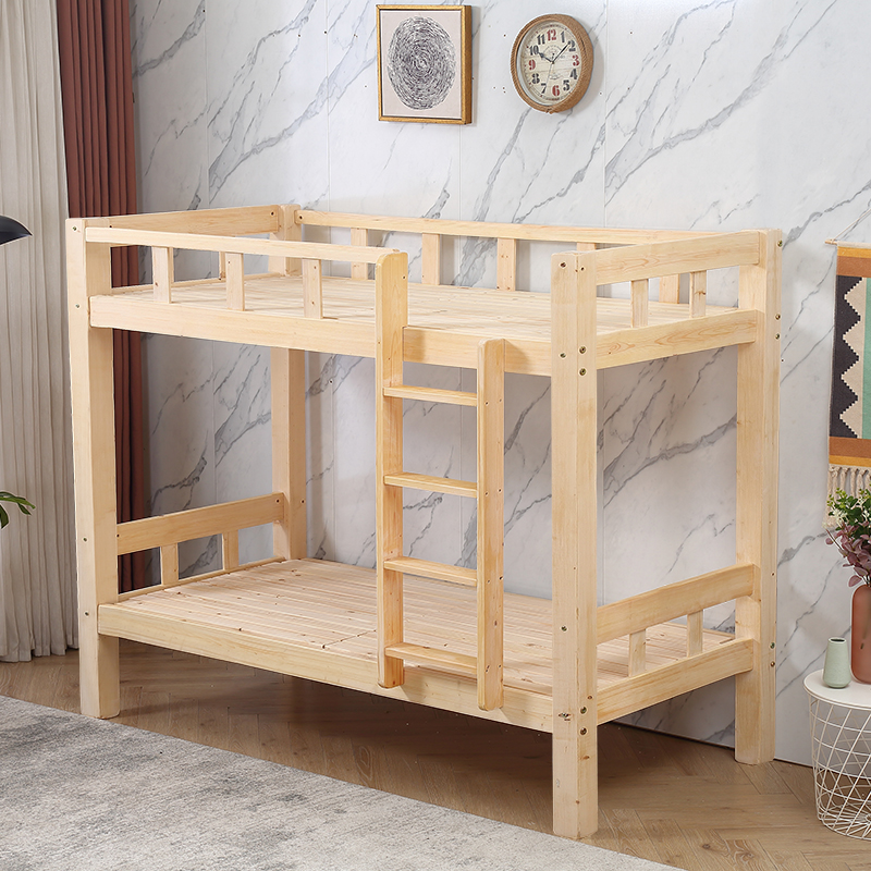 Upper and lower bed Dormitory Solid Wood Double Bed adult High and low bunk Employee apartment Two-floor bed frame Sub-bed Thickened Bunk Bed