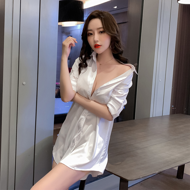 White Polo Collar Dress for Women, Summer Design, Niche Style, Short Dress, Nightclub Women's Clothing, Sexy Princess Dress