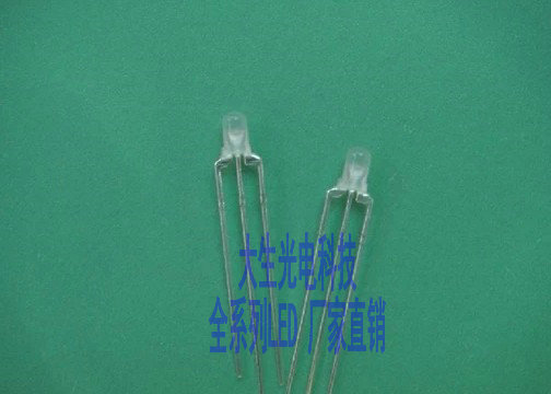 3MM Red Green Bicolor P Green Round Head With Side Taiwan Import Chip High Brightness Co-Yin Co-Yang Mist