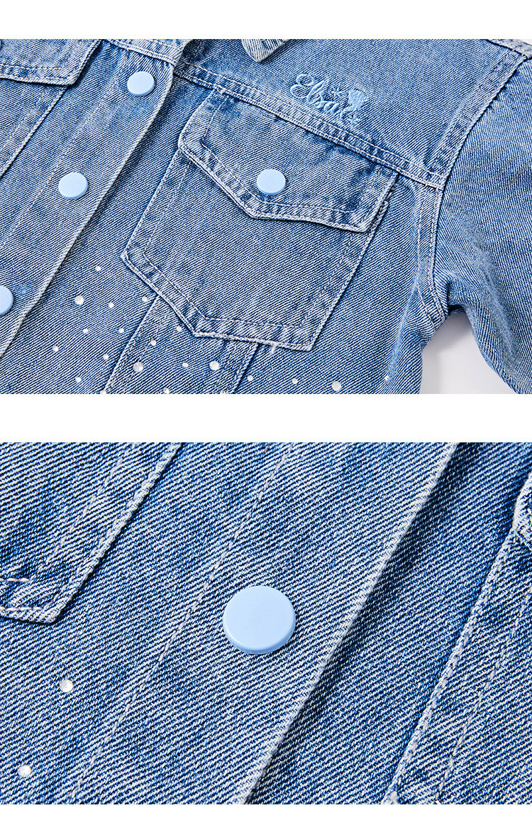 Детская куртка Жан 迪士尼童装女童牛仔外套2025秋季新款洋派长袖上衣秋装儿童夹克潮 Disney baby