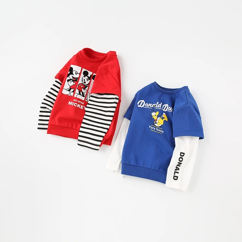Дисней, весенняя летняя одежда, модный комплект, детская толстовка, в западном стиле
