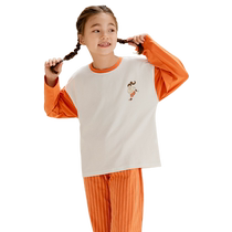 Hengyuanxiang childrens pajamas pure cotton boys cartoon cute casual home clothes thin baby antibacterial breathable suit