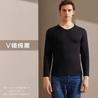 [Толстая немецкая бархатная лихорадка] V-образный вырез чистый черный