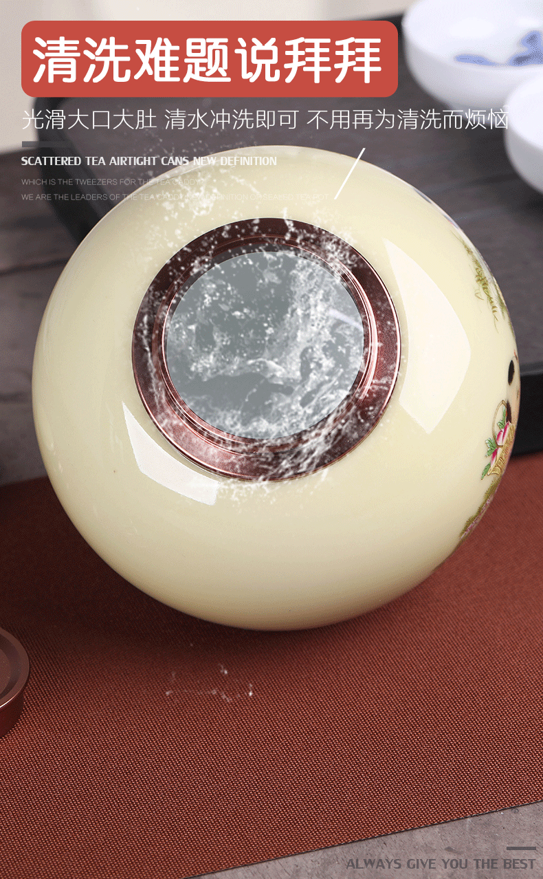 Restoring ancient ways is a portable home scattered tea caddy fixings jingdezhen porcelain pot half jins seal pot a large tea pot