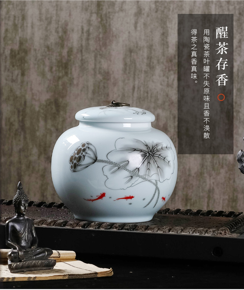 Lotus tea pot ceramic seal large restoring ancient ways a kilo containers of tea tea urn 500 g POTS