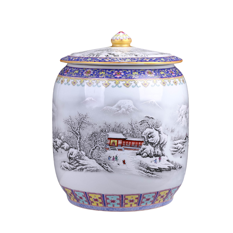 Huai home tea box of jingdezhen ceramic tea pot puer tea cake seal wake POTS put tea POTS