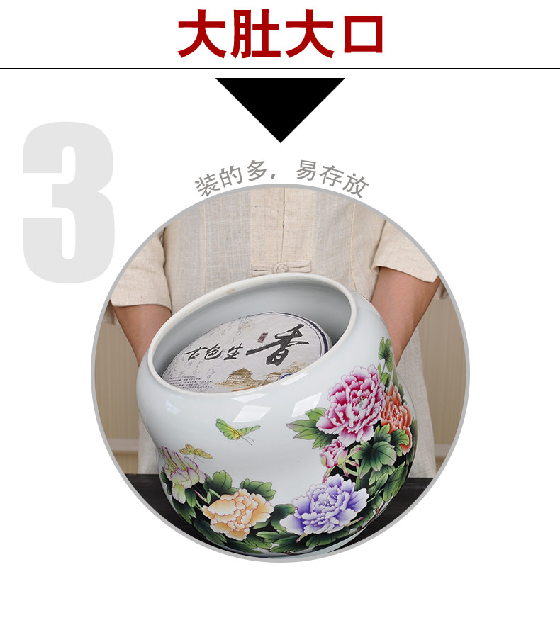 Seven loaves ceramic tea pot large seal pot home pu - erh tea storage POTS store receives the pu - erh tea storage tanks