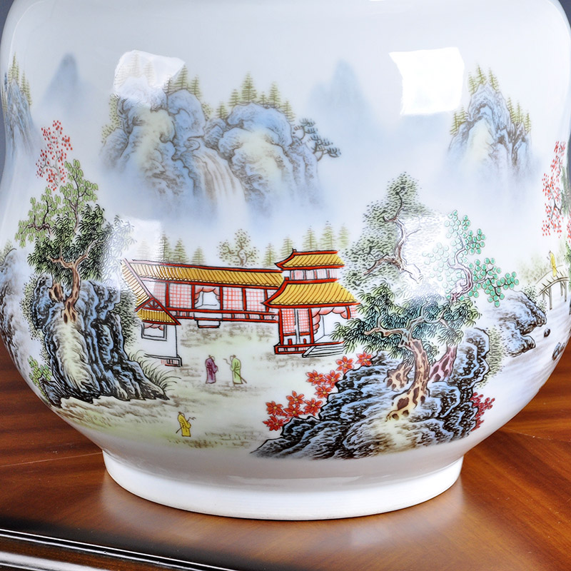 Jingdezhen ceramic tea caddy fixings cylinder storage tanks large bucket cake ceramic tea storage tank and POTS