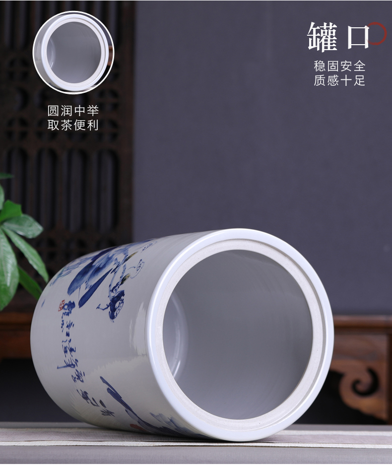 Lotus to heavy straight puer tea boxes caddy fixings household ceramics shengchan dui seal pot of tea cake storage tanks