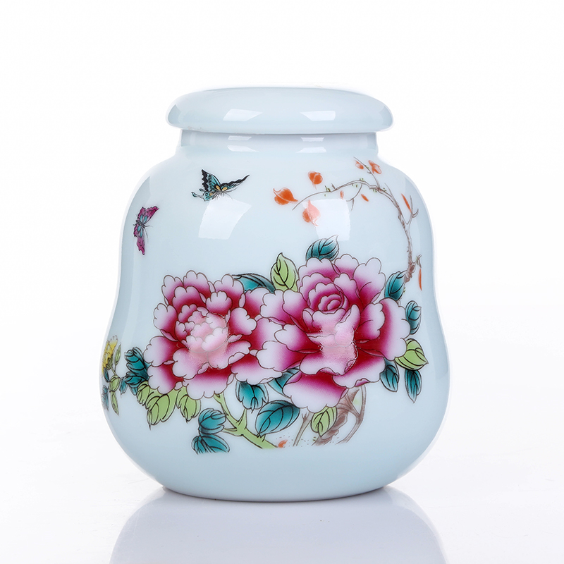 Small portable mini ceramic powder tea caddy fixings tea tins storage boxes, tea POTS