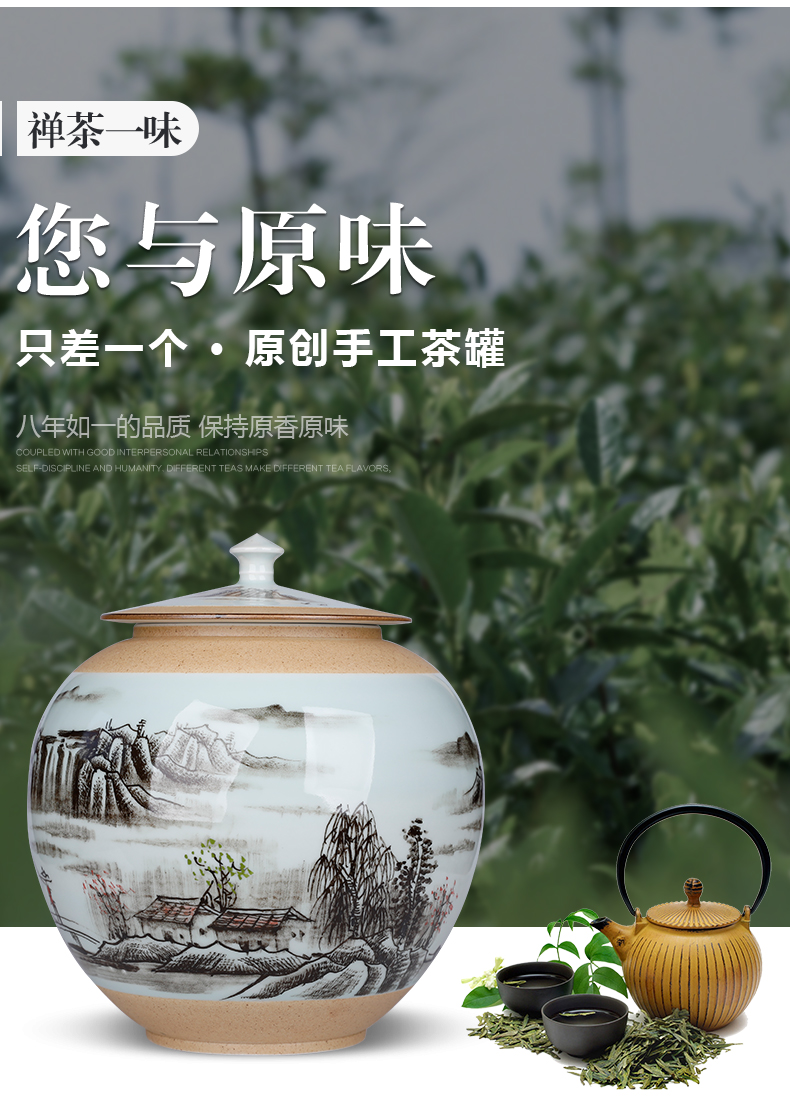 Hand - made shadow green landscape scattered POTS home 2 jins ceramic tea pot creative move fashion a large storage POTS