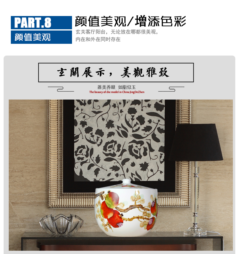 Jingdezhen ceramic antique caddy fixings large puer tea cake cylinder seal pot store receives restoring ancient ways