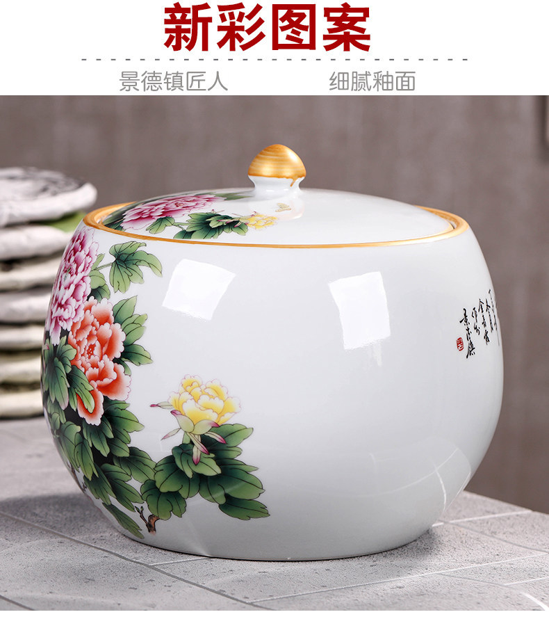 Caddy fixings put ceramic POTS sealed as cans to put tank storage tanks large pu - erh tea cake, the seventh, peulthai the ceramic pot
