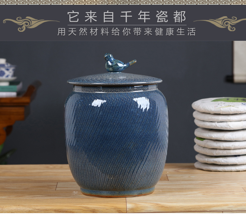 Receives the ceramic tea canister large storage tank ceramic pot storage tanks pu - erh tea warehouse seven cakes tea urn