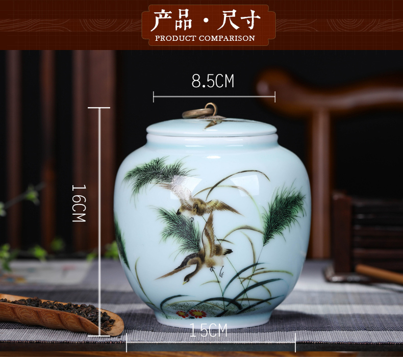 Manually install caddy fixings small ceramic seal tank portable storage puer tea family tea empty box gift box