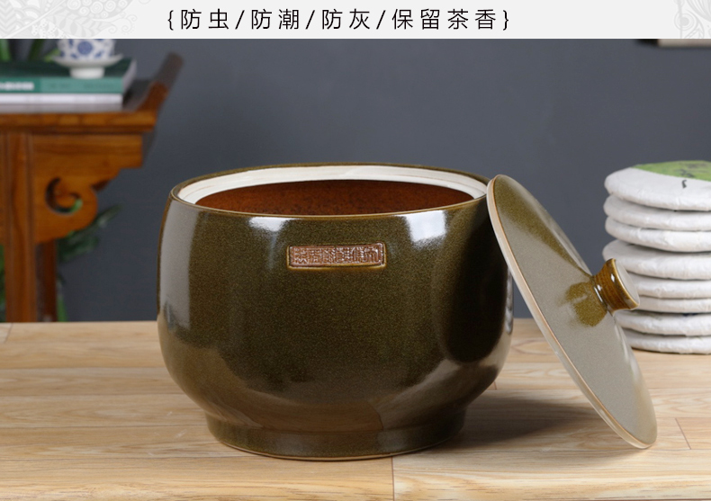 Jingdezhen ceramic medium tea canners 5 jins of puer tea save cylinder seal pot of black tea, green tea