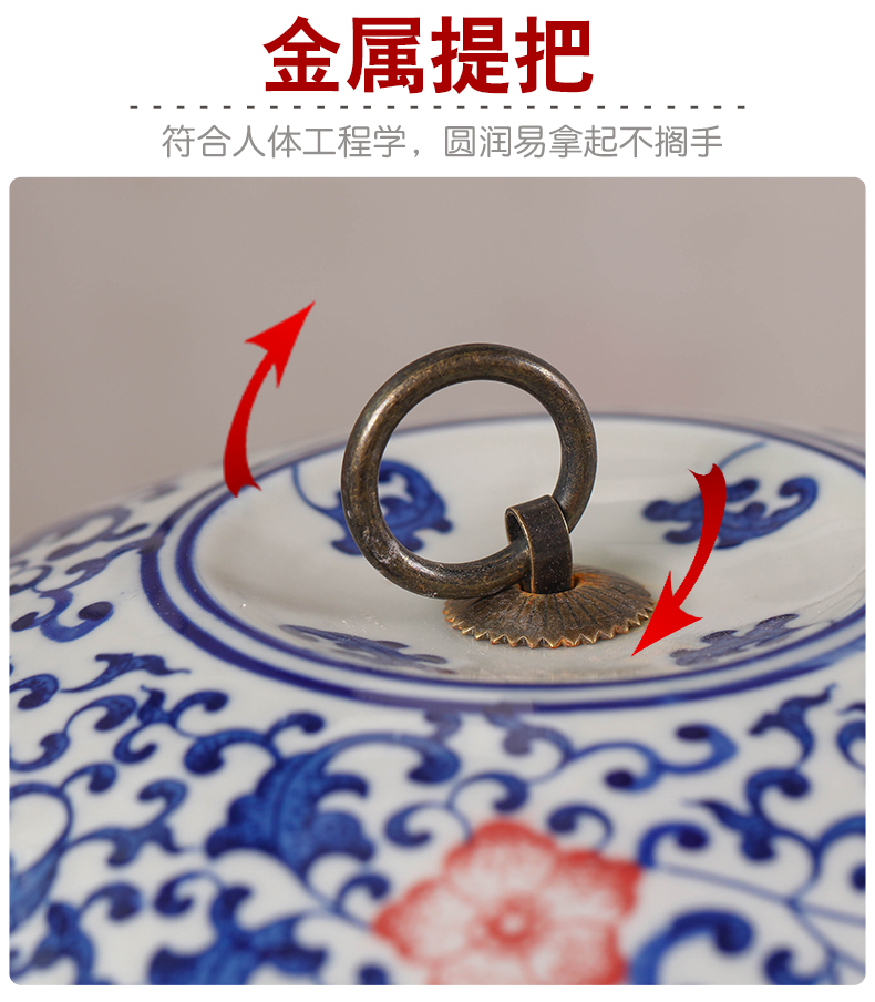 Jingdezhen ceramics caddy fixings large pu - erh tea POTS sealed storage tank tea packaging ceramic pot POTS of household