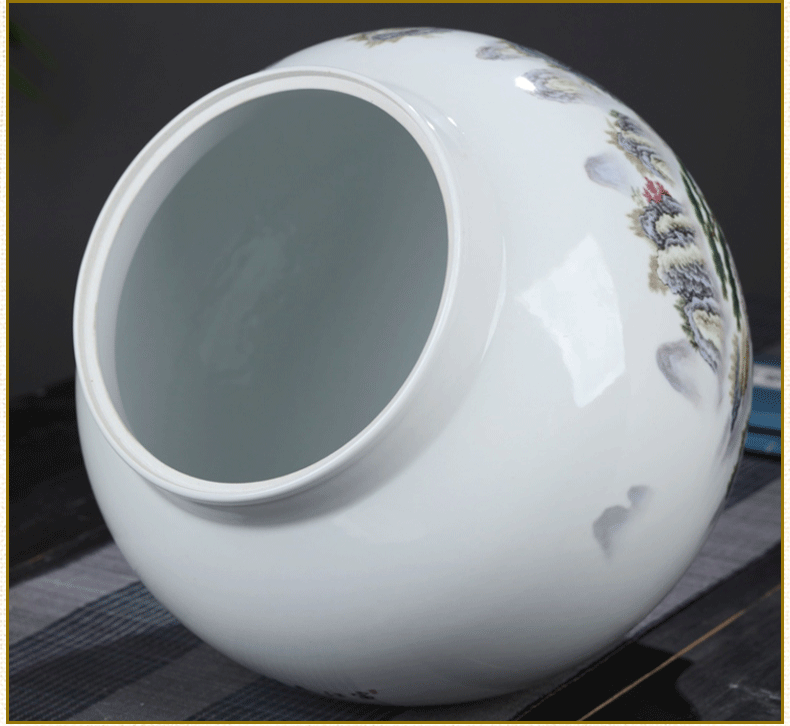 Jingdezhen ceramic vase furnishing articles loose tea with cover storage tank caddy fixings large 5 jins of moisture - proof seal up tea pot