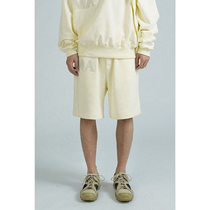 MANUFACTURE BY ATTEMPT felt LOGO knit shorts