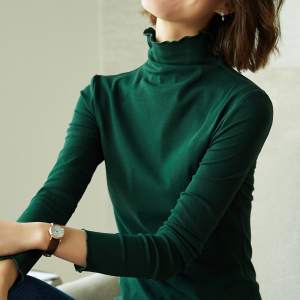 雀后高领打底衫女保暖堆堆领