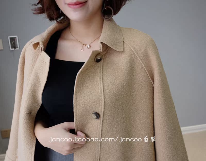 JANCOO mùa thu và mùa đông dây thắt lưng áo len màu đơn giản đơn giản gọn gàng áo choàng gió áo len màu xám lạc đà mẫu áo da nữ đẹp 2020
