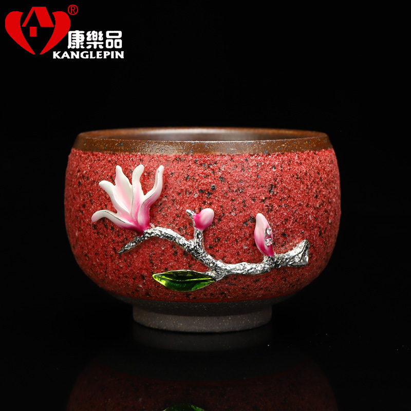 Recreational product ore rock, mudstone firewood to violet arenaceous silver inlaid with a cup of kung fu tea master sample tea cup a cup of tea cups